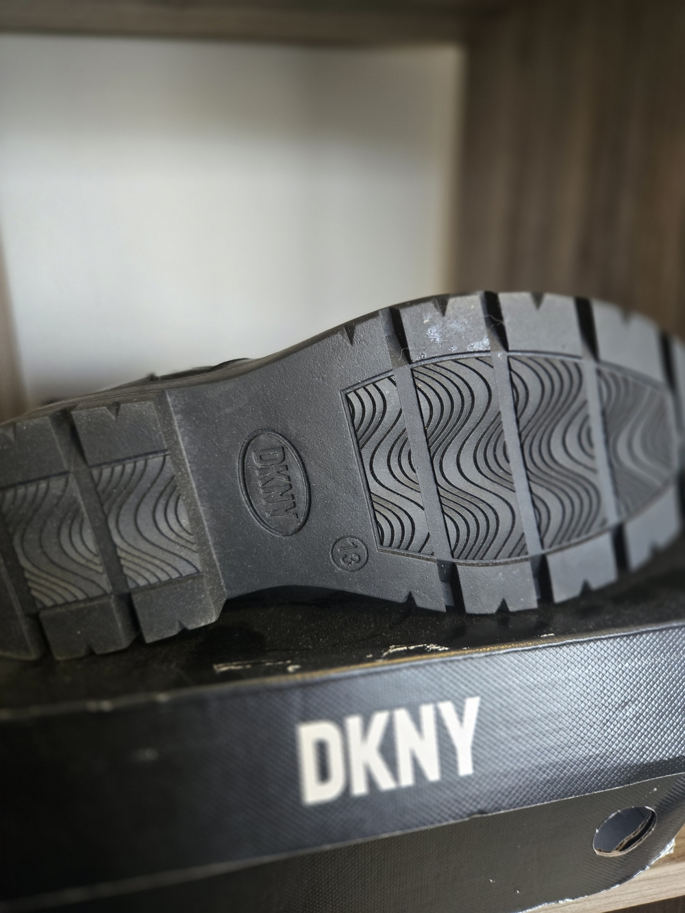 DKNY Black Studded Combat Boots - Picture 7 of 8
